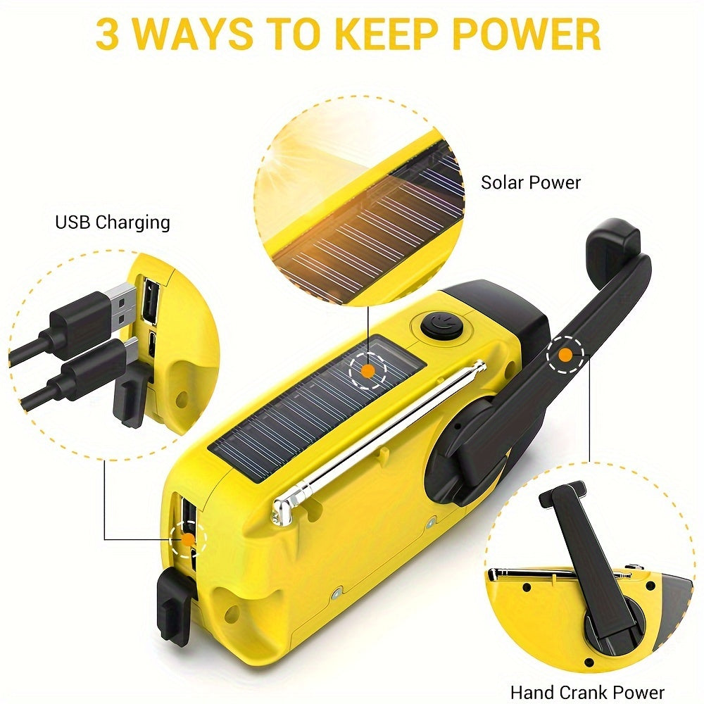 NNETM Emergency Solar Hand Crank Radio with Power Bank