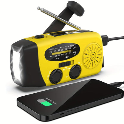 NNETM Emergency Solar Hand Crank Radio with Power Bank