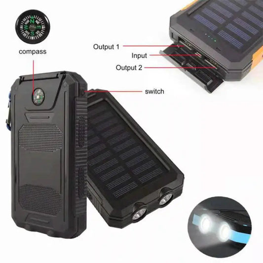 Portable Waterproof 20000mah Solar Power Bank
