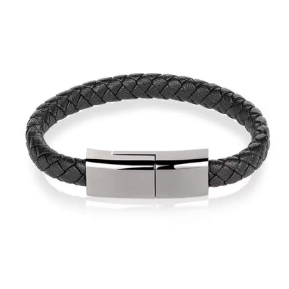 USB C to iPhone Fast Charging Data Cable Braided Leather Bracelet PD 60W