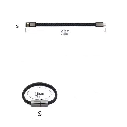 USB C to iPhone Fast Charging Data Cable Braided Leather Bracelet PD 60W