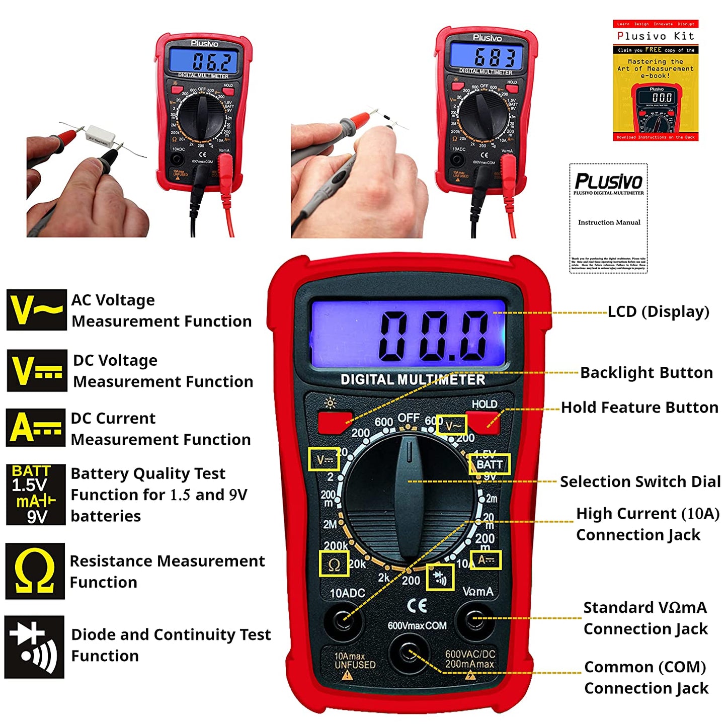 Pool testing digital multimeter for led light testing